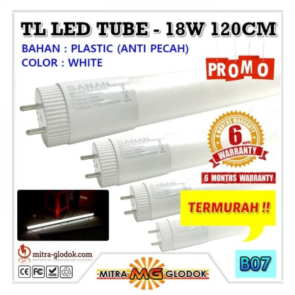 LED Neon Panjang TL T8 Tube 18W 120 cm | Brilux - Single Ended